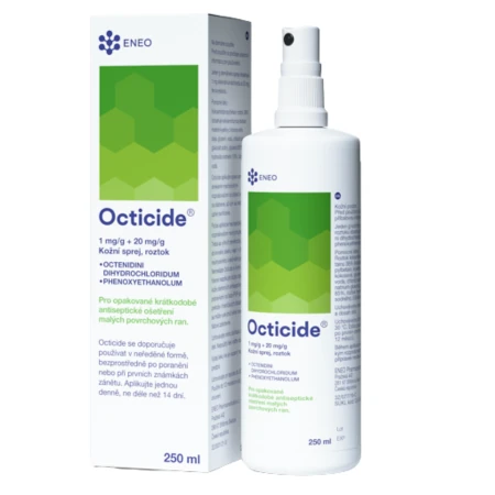 Octicide 1 mg/g + 20 mg/g dermálny roztokový sprej aer.deo.1 x 250 ml