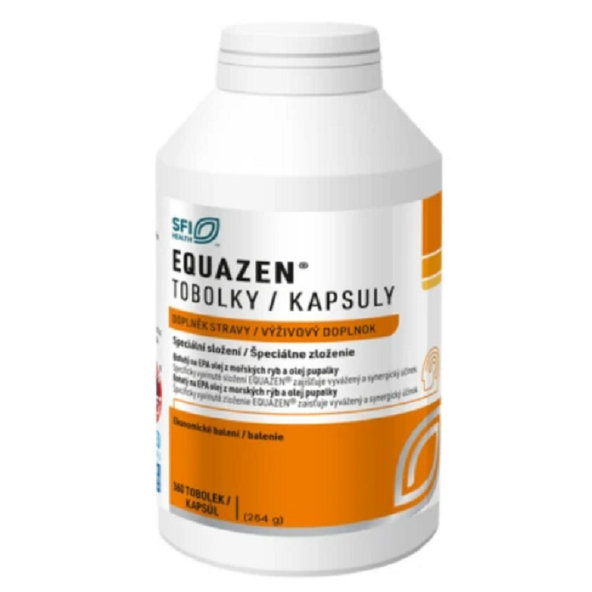EQUAZEN žuvacie kapsule s jahodovou príchuťou (EPA olej z rýb a olej pupalky) 360cps