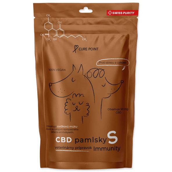 Maškrta pre psy s CBD Immunity S 100g