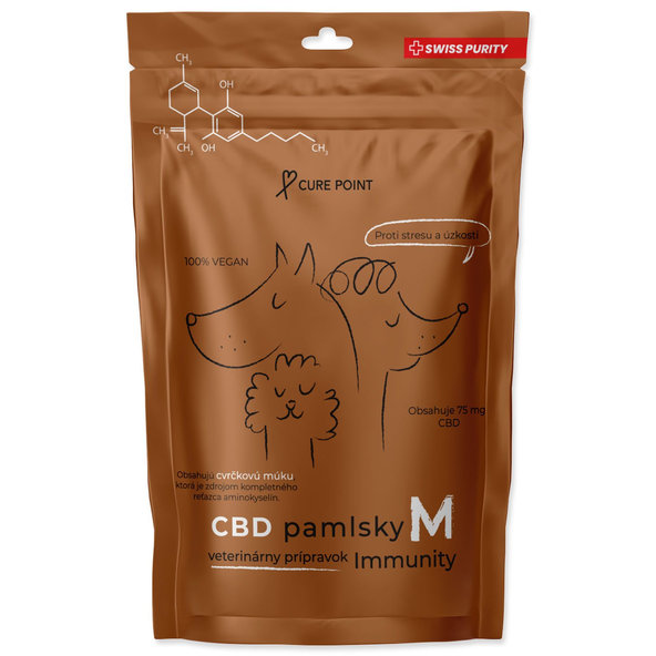 Maškrta pre psy s CBD Immunity M 100g