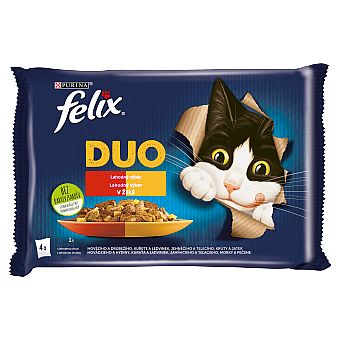 FELIX Fantastic DUO Multipack kura hovädzie morka jahňacie 4 x 85 g