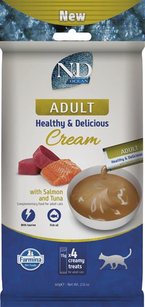 Farmina Creamy N&D Ocean Cat with Tuna & Salmon Adult maškrta pre mačky 60 g