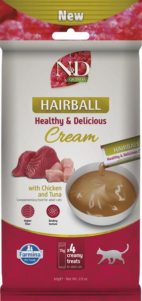 Farmina Creamy N&D Quinoa Cat Hairball with Chicken & Tuna Adult maškrta pre mačky 60 g
