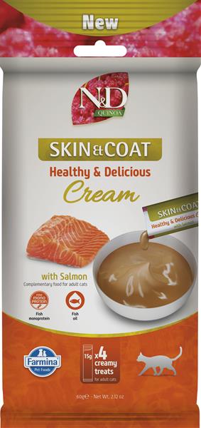 Farmina Creamy N&D Quinoa Cat Skin & Coat with Salmon Adult maškrta pre mačky 60 g