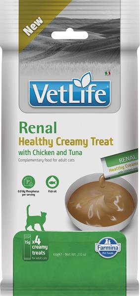 Farmina Creamy Vet Life Cat Renal with Chicken & Tuna maškrta pre mačky 60 g