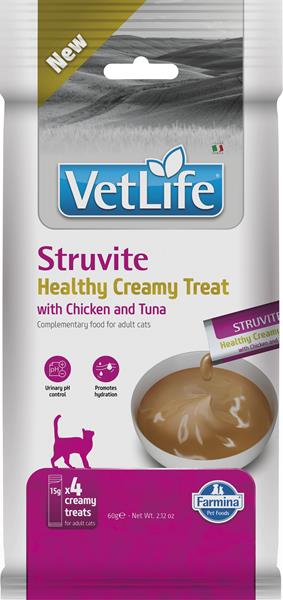 Farmina Creamy Vet Life Cat Strutive with Chicken & Tuna maškrta pre mačky 60 g
