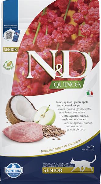 Farmina N&D cat QUINOA GF senior lamb green apple & coconut 1,5 kg