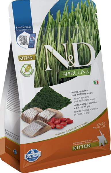 Farmina N&D cat SPIRULINA GF kitten, herring & goji 0,3 kg
