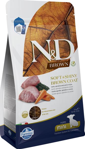 N&D Brown Grain Free Lamb Spirulina & Carrot Puppy Mini 1,5 kg