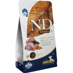 Farmina N&D dog BROWN (GF) puppy mini, lamb, spirulina & carrot granule pre psy 1,5 kg