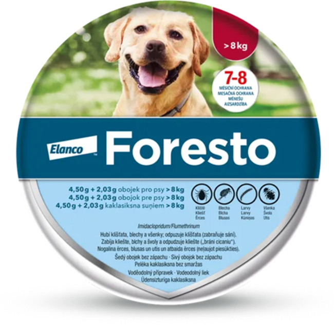 Foresto antiparazitárny obojok pre psy nad 8 kg, 70 cm