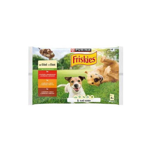 Friskies dog Adult Multipack hovädzie&kura&jahňa v želé kapsička pre psy 4x85 g