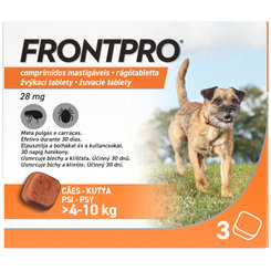 FRONTPRO M 28mg žuvacie tablety pre psy proti kliešťom a blchám >4–10kg, 3tbl