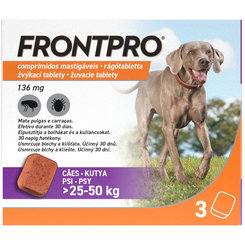 FRONTPRO XL 136mg žuvacie tablety pre psy proti kliešťom a blchám >25–50 kg, 3tbl