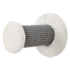 Climbing step for wall, sisal/plush, ø 18 × 22 cm, white/grey