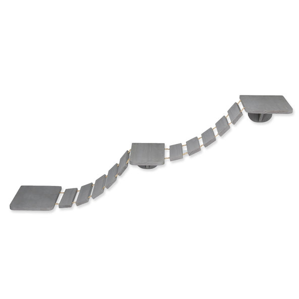 Climbing ladder for wall mounting, 150 × 30 cm, taupe