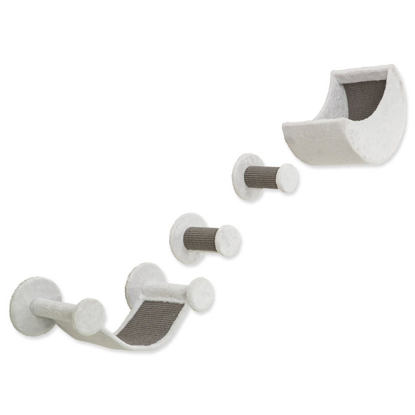 Set Trixie k pripevneniu na stenu 4 diely biela/šedá