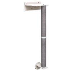 Wall set 1, post with wall holders, 35 × 130 × 25 cm, white/grey