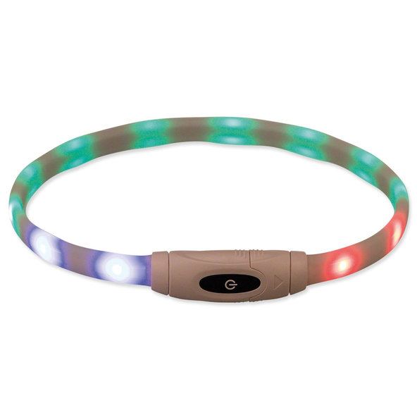 Obojok Trixie svietiaci USB farebný XS–XL: 65 cm/16 mm