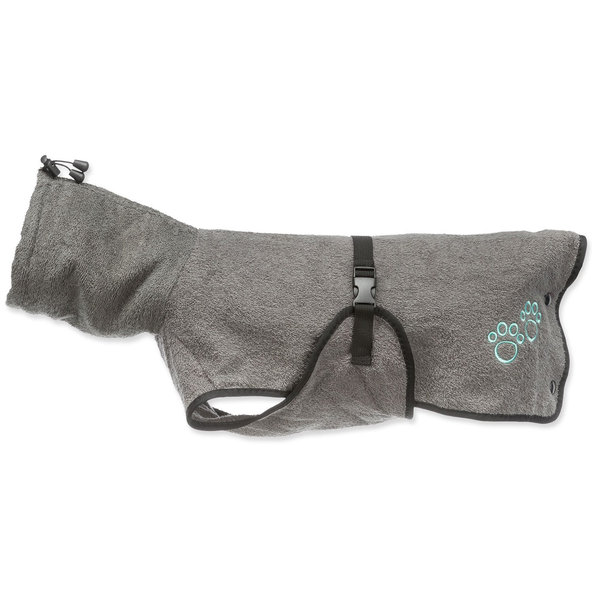 Bathrobe for dogs, terry cloth, XS: 30 cm, grey župan pre psy
