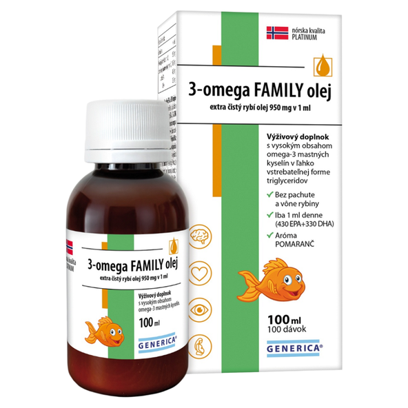 GENERICA 3-omega FAMILY extra čistý rybí olej 100ml