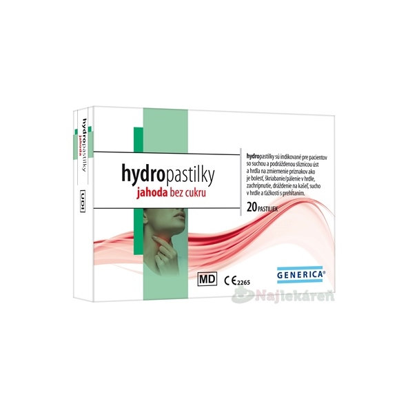 GENERICA hydropastilky jahoda bez cukru 20ks