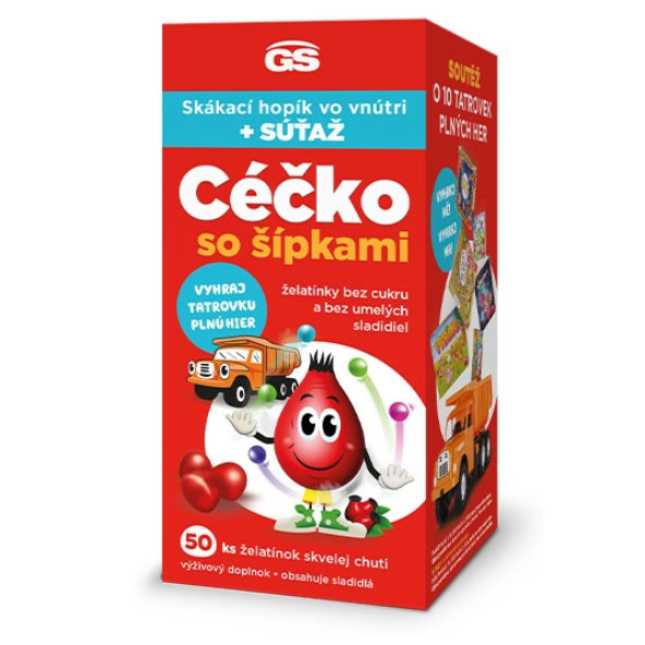 GS CÉČKO želatínky vitamín C so šípkami 50 ks - Darček Skákací hopík + súťaž