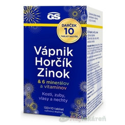 GS Vápnik Horčík Zinok Darček + 6 minerálov a vitamínov 130+10 tabliet