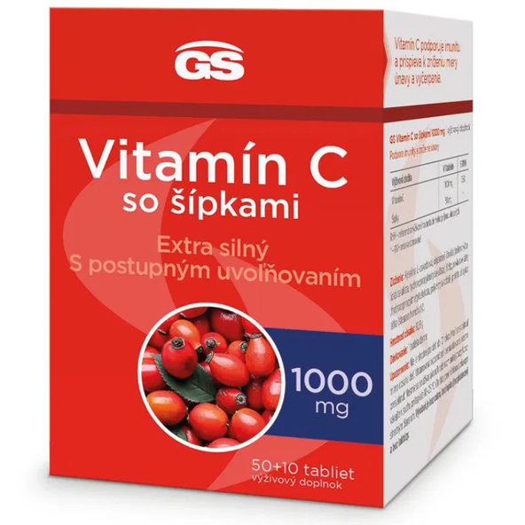 GS Vitamín C 1000mg so šípkami Darček 100+30 navyše (130tbl)