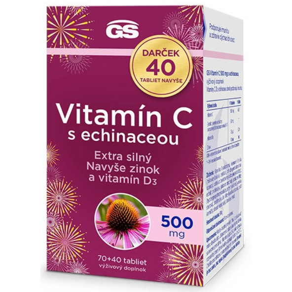 GS Vitamín C 500 mg s echinaceou Darček 70+40 navyše 110ks
