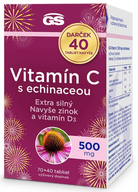 GS Vitamín C 500 mg s echinaceou Darček 70+40 navyše 110ks