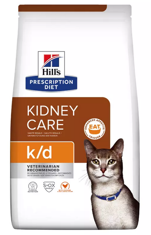 HILLS Diet Feline k/d Dry Chicken granule pre mačky 300 g