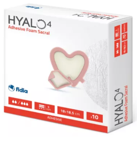 HYALO4 Adhesive Foam Sacral krytie na rany 18x18,5cm 10ks