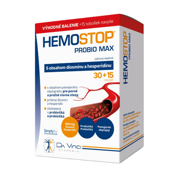 HemoStop Probio Max - DA VINCI 30+15 kapsúl zadarmo