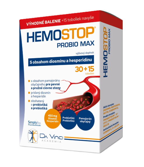 HemoStop Probio Max - DA VINCI 30+15 kapsúl zadarmo kúpite na Najlekaren.eu