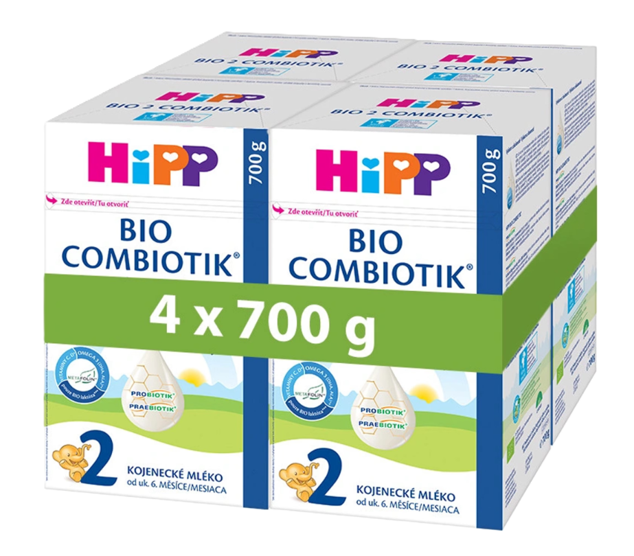 HiPP 2 Bio Combiotik počiatočná dojčenská výživa 6m+ 4x700g
