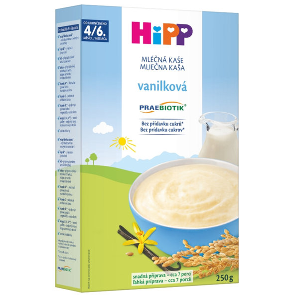 HiPP Mliečna prvá KAŠA PRAEBIOTIK vanilková 250g