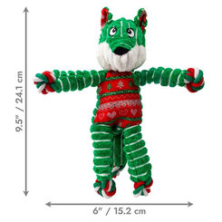 Hračka pre psy Kong Dog Holiday Floppy Knots Fox s pískatkom,polyester, zelená S/M