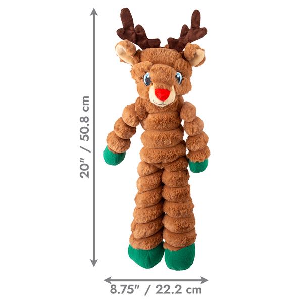Hračka pre psy Kong Dog Holiday Sherps™ Crumples Reindeer s pískatkom, polyester, hnedá XL