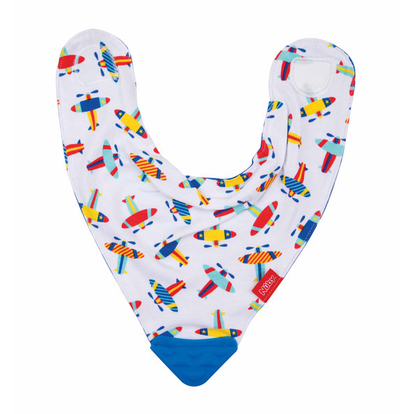 NUBY Slintáčik s hryzadlom 1 ks, 3 m+, modré opičky