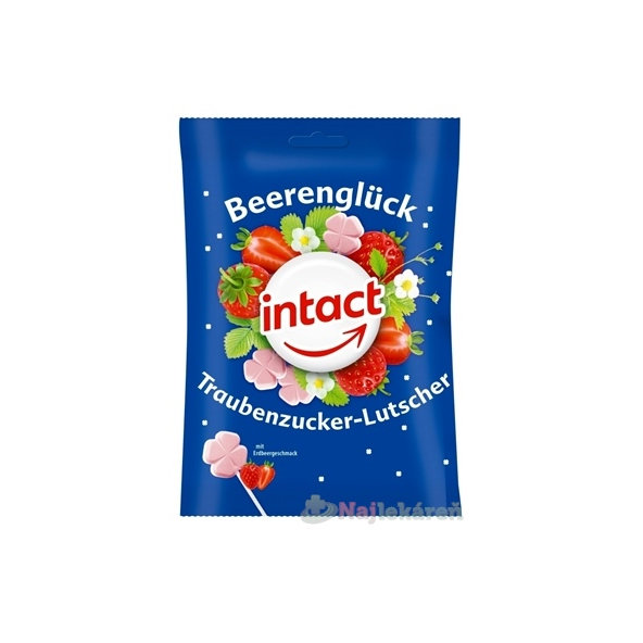 INTACT HROZNOVÝ CUKOR Lízanky s jahodovou príchuťou (vrecko) 10ks