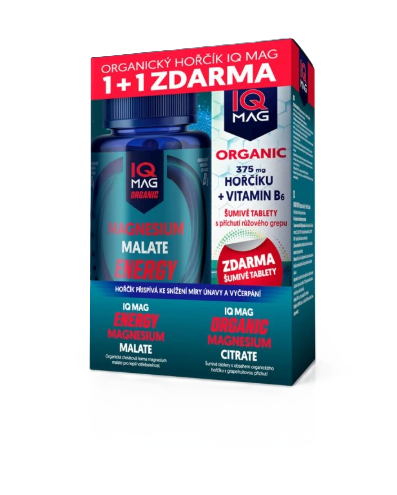 IQ Mag 1+1 ENERGY-organický horčík malát + vitamín B6