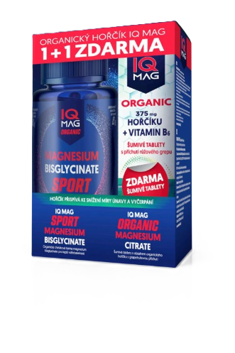 IQ Mag 1+1 SPORT organický horčík + rozpustný horčík + B6 sada