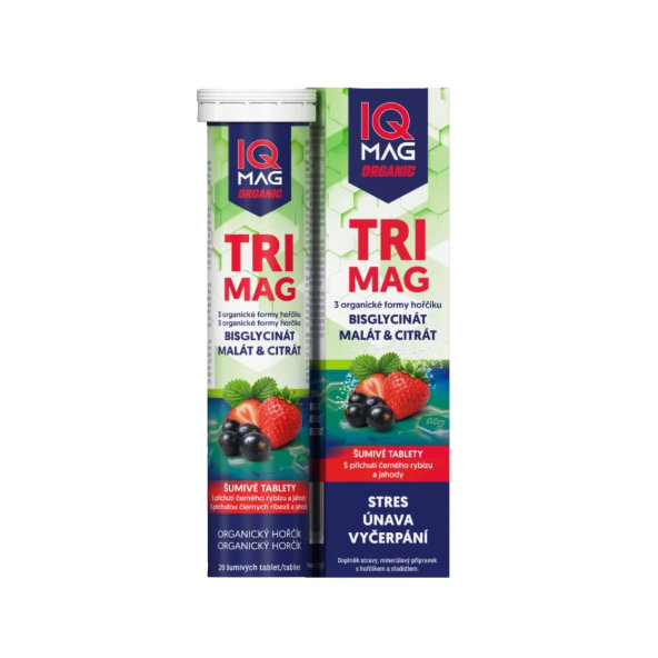 IQ Mag Organic TRIMAG 3 formy horčíka čierna ríbezľa-jahoda