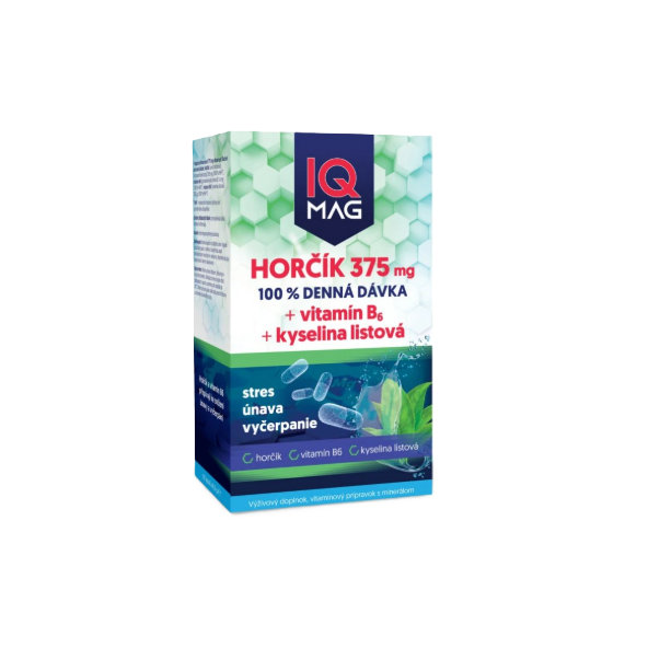 IQ Mag Magnesium 375 mg + B6 + kyselina listová 60 kapsúl