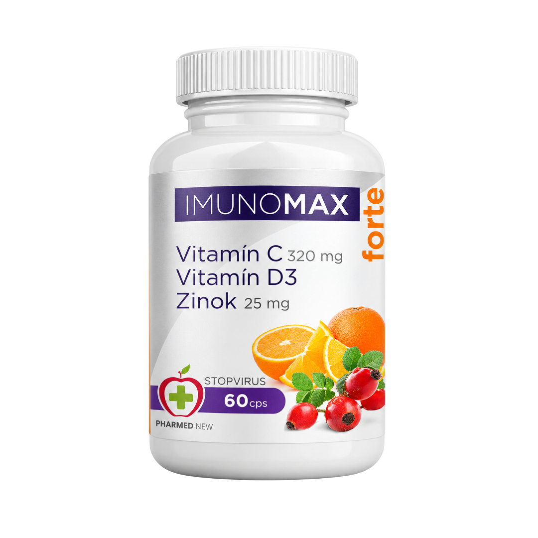 IMUNOMAX Forte Vitamín C+D+Zinok 60 kapsúl