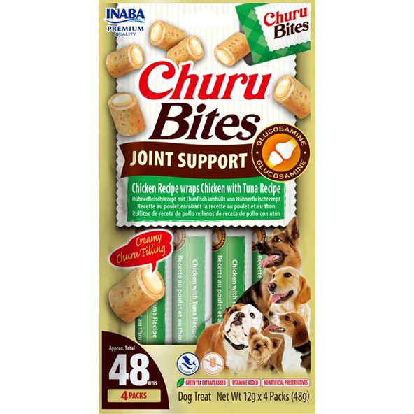 Inaba Churu Bites joint dog maškrta pre psy kura & tuniak 4x12 g