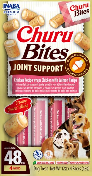 Inaba Churu Bites joint dog maškrta pre psy kura & losos 4x12 g