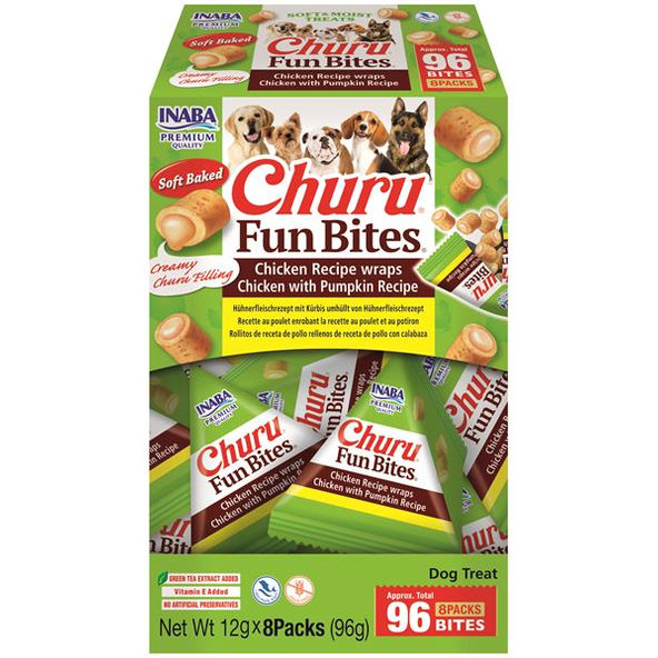 Inaba Churu Fun Bites dog maškrta pre psy kura s tekvicou 8x12 g