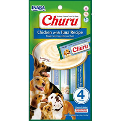 Inaba Churu Pyré maškrta pre psy Kura s tuniakom 4tuby 56g
